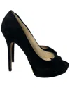 Jimmy Choo Dahlia Peep-toe Platform Pumps In Black Suede In Black