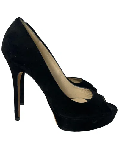 JIMMY CHOO JIMMY CHOO WOMEN'S SUEDE DAHLIA PEEP-TOE PLATFORM PUMP (AUTHENTIC PRE-LOVED)