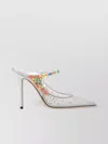 Jimmy Choo Daisy Mules Mesh Floral Embellishments In White