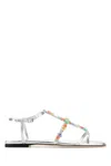 Jimmy Choo Daisy Nappa Leather Sandals For Women In Silver
