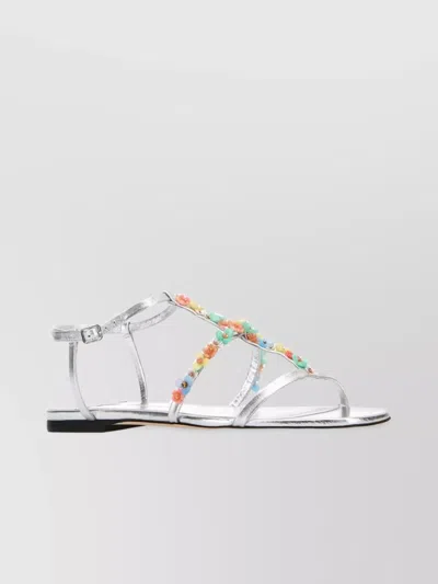 Jimmy Choo Daisy Sandals In Silver Nappa Leather In Metallic