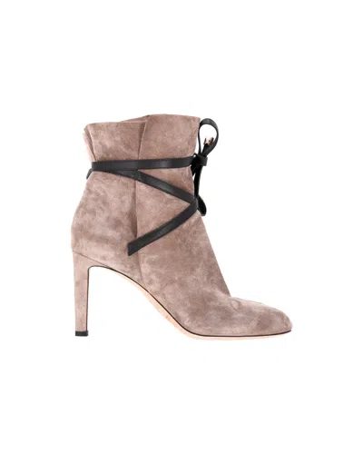 Jimmy Choo Dalal 85 Booties In Beige Suede