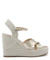 Jimmy Choo Dellena 100 Espadrille Wedges In Beige