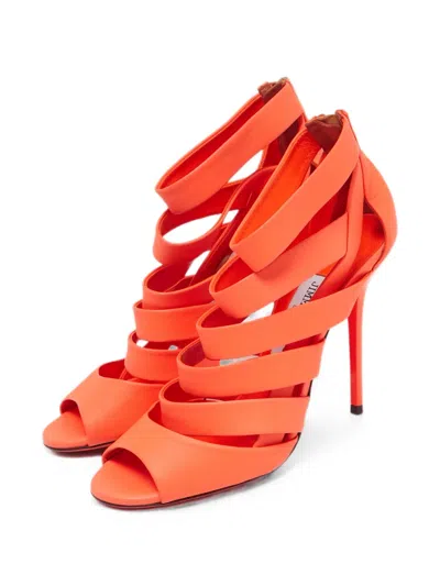 Pre-owned Jimmy Choo Dame Caged Sandals In Orange