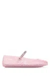 Jimmy Choo Jelly Embellished Pu Mary Jane Flats In Pink