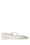 Jimmy Choo Eleri Ballerina Shoes Featuring Mesh Panel In White