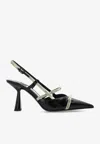 Jimmy Choo Danica 85 Patent Leather Slingback Pumps In Black