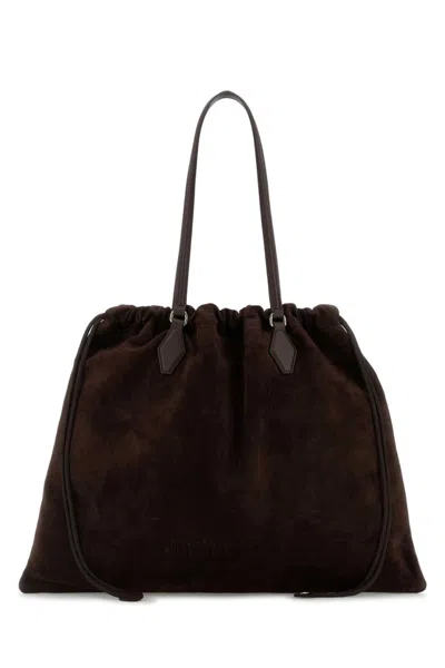 Jimmy Choo Dark Brown Drawstring Tote