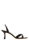 Jimmy Choo Dark Brown Suede Elsy 70 Sandals In Black