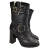 Jimmy Choo Dart Shear-lined Biker Boots In Black Leather In Black