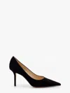 Jimmy Choo Romy 85 Spitze Pumps Aus Schwarzem Leder Mit Eidechsen-print In Black