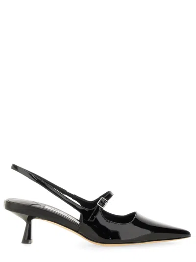 Jimmy Choo Black Patent Leather Didi Slingback Pumps In Multi