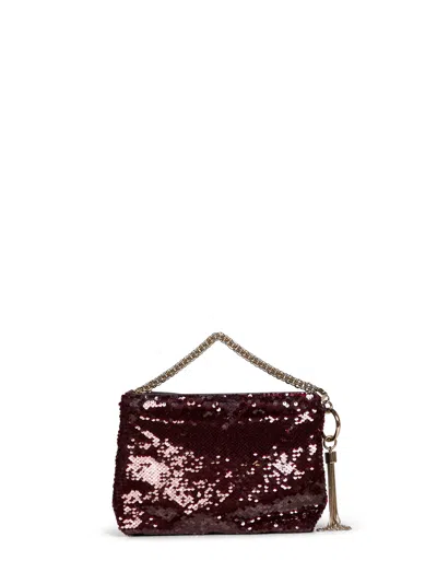Jimmy Choo Deep Merlot Callie Clutch Bag With Chain