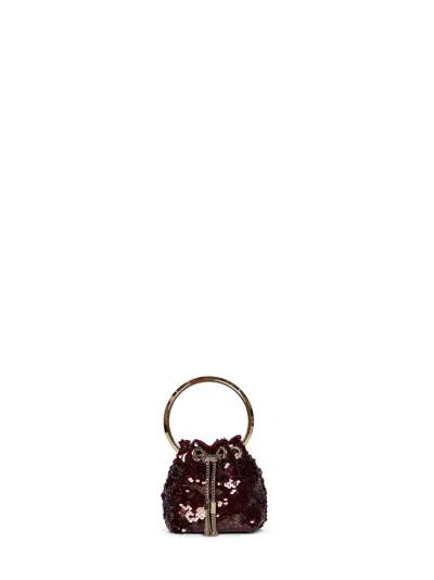Jimmy Choo Deep Merlot Micro Bon Bon Handbag