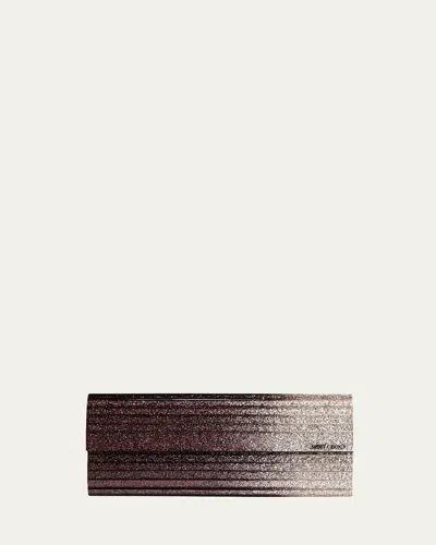 Jimmy Choo Degrade Glitter Acrylic Clutch Bag In Black