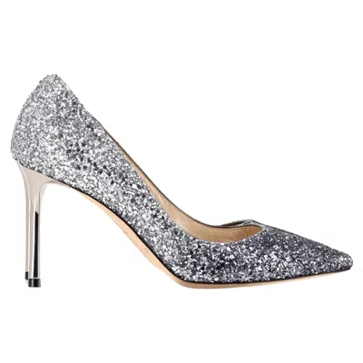 Jimmy Choo Degrade Pointy Toe Romy 100 Pumps In Silver Glitter