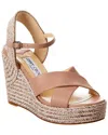 Jimmy Choo Dellena 100 Leather Espadrille Wedge Sandals In Brown