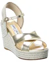 Jimmy Choo Strappy Metallic Wedge Heel Sandals In Gold