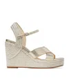 Jimmy Choo Dellena 100 Espadrille Wedges In Gold
