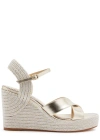 JIMMY CHOO DELLENA 100 METALLIC ESPADRILLE WEDGE SANDALS