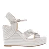 Jimmy Choo Leather Strappy Wedge Sandals In White