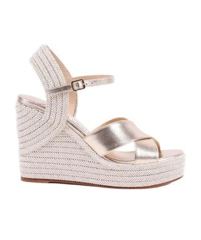 Jimmy Choo Dellena 100mm Espadrille Wedges In Pink