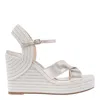 Jimmy Choo Leather Strappy Wedge Sandals In Gold