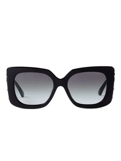 Jimmy Choo Delphie Sunglasses In Black