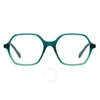Jimmy Choo Demo Hexagonal Ladies Eyeglasses Jc380/g 01ed 51 In Green