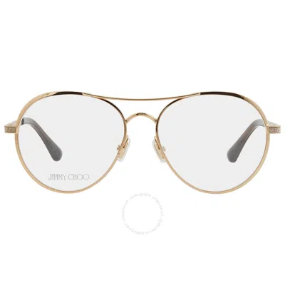 Jimmy Choo Demo Pilot Ladies Eyeglasses Jc244 02f7 56 In Gold / Gold Tone