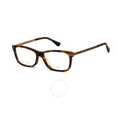 Jimmy Choo Demo Rectangular Ladies Eyeglasses Jc268/g 0086 52 In Tortoise