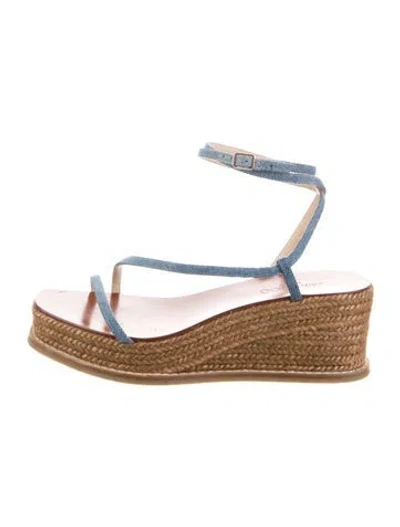 Pre-owned Jimmy Choo Denim Braided Accents Espadrilles