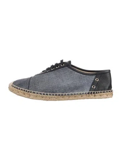 Pre-owned Jimmy Choo Denim Colorblock Pattern Espadrilles In Blue