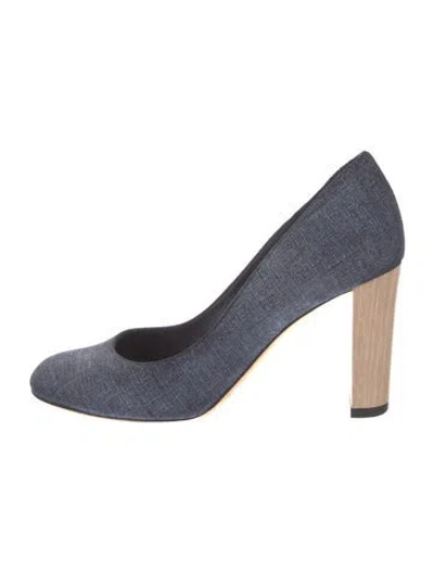 Pre-owned Jimmy Choo Denim Colorblock Pattern Pumps In Blue
