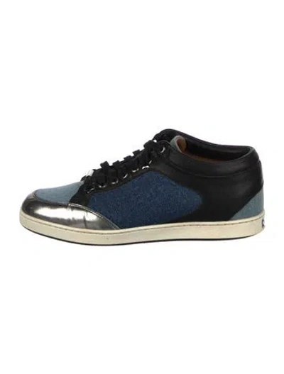 Pre-owned Jimmy Choo Denim Colorblock Pattern Sneakers In Blue