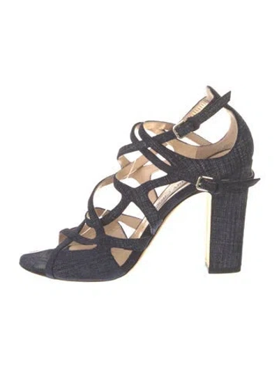 Pre-owned Jimmy Choo Denim Gladiator Sandals In Blue