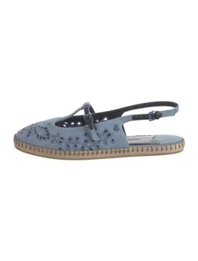 Pre-owned Jimmy Choo Denim Lace Pattern Espadrilles In Blue