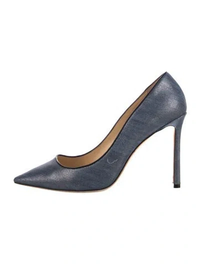Pre-owned Jimmy Choo Denim Leather Trim Embellishment Pumps