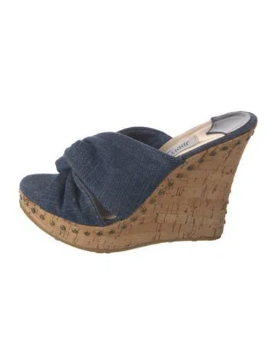 Pre-owned Jimmy Choo Denim Mules In Blue
