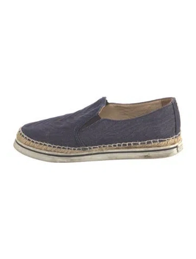 Pre-owned Jimmy Choo Denim Printed Espadrilles In Blue