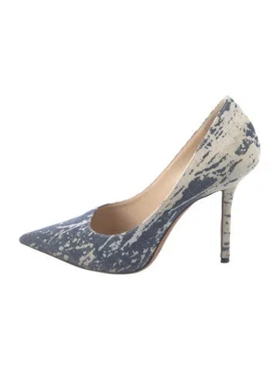 Pre-owned Jimmy Choo Denim Printed Pumps In Blue