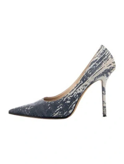 Pre-owned Jimmy Choo Denim Printed Pumps In Blue