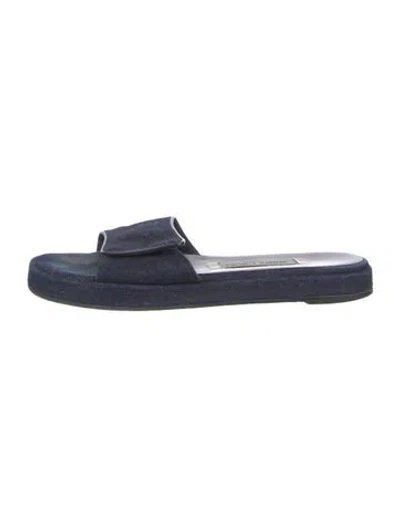 Pre-owned Jimmy Choo Denim Slides In Blue