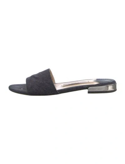 Pre-owned Jimmy Choo Denim Slides In Blue