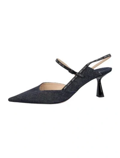 Pre-owned Jimmy Choo Denim Slingback Flats In Blue