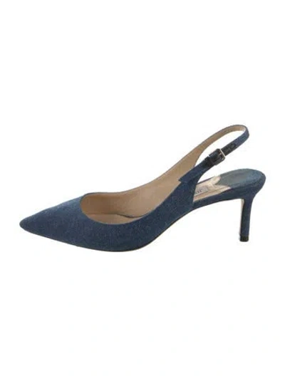 Pre-owned Jimmy Choo Denim Slingback Pumps In Blue