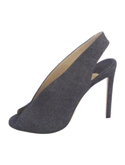 Pre-owned Jimmy Choo Denim Slingback Pumps In Blue