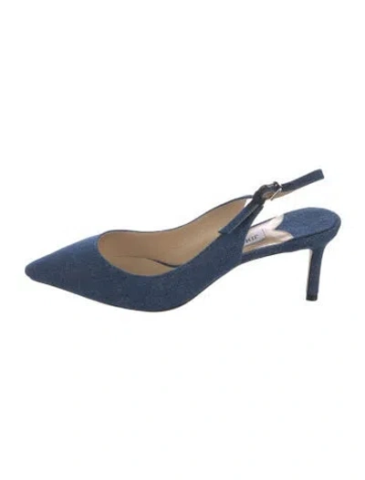 Pre-owned Jimmy Choo Denim Slingback Pumps In Blue