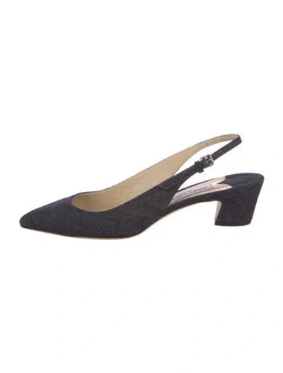 Pre-owned Jimmy Choo Denim Slingback Pumps In Blue