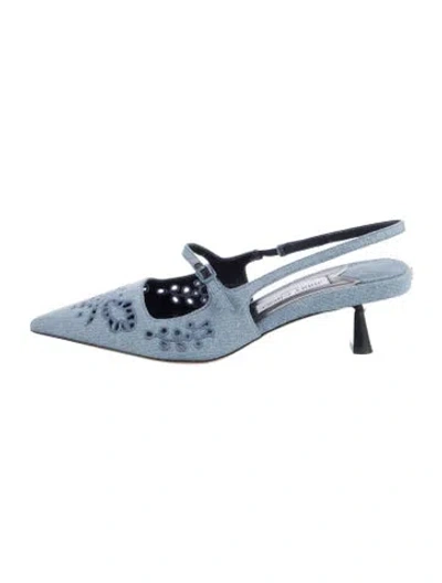 Pre-owned Jimmy Choo Denim Slingback Pumps In Blue